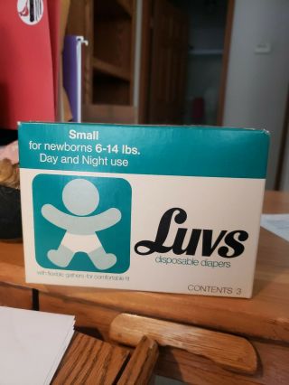 Collectible Vintage Luvs Diapers Nib 3 Pack Nursery Decor