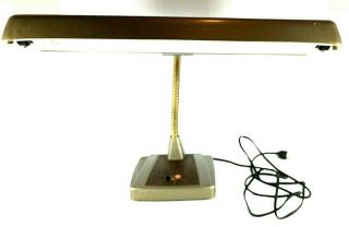 Vintage Mid - Century Gooseneck Lamp Industrial Florescent Bulb Desk Lamp