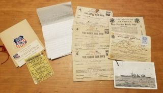 Wwii U.  S.  War Ration Books No.  4 W/stamps 1944 Furlough Ticket Ephemera