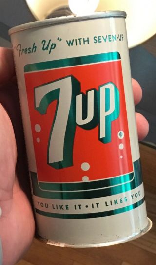 Old 7 Up Soda Can Anchorage Alaska Juice Tab Top 1960s Advertising