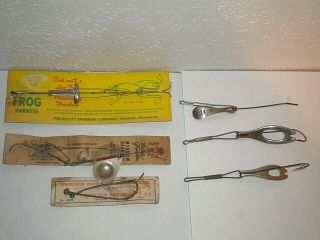 Assortment Of (6) Vintage Minnow - Frog Harnesses - Weedless Hooks - Fishing Lures