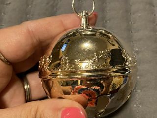 WALLACE 2002 SILVER PLATED SLEIGH BELL CHRISTMAS ORNAMENT 3