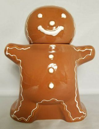 Hartstone Usa Gingerbread Man Cookie Jar 11.  5 " Tall Pottery Zanesville Oh Vtg