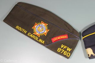 US WW2 Veteran ' s South Carolina California VFW American Legion Overseas Cap 193 2