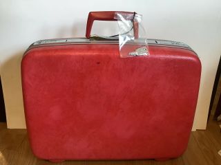 Vintage Samsonite Silhouette Hard Shell 20 " Luggage Suitcase Red