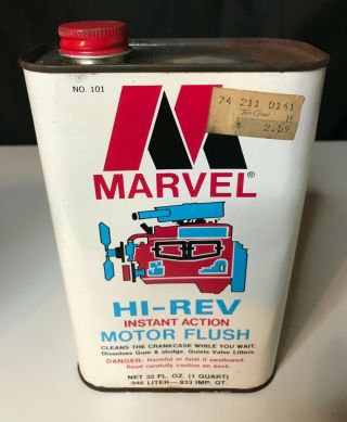 Vintage Marvel Hi - Rev Instant Action Motor Flush Can 1 Quart - Empty