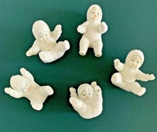 Dept 56 Tumbling In The Snow Babies 1987 7957 - 0 Set Of 5 Rare