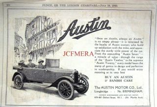 Austin 4 - Door Saloon 1923 Car Print Advert 2 : Auto Ad