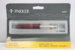 Vintage (c1990) Parker Jotter Burgundy Ballpoint Pen,