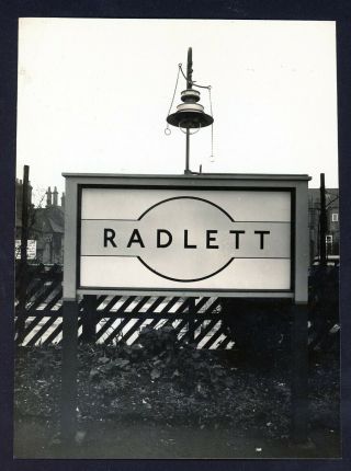 Radlett Station Sign Board Train Press Type Vintage Railway Photo C1960