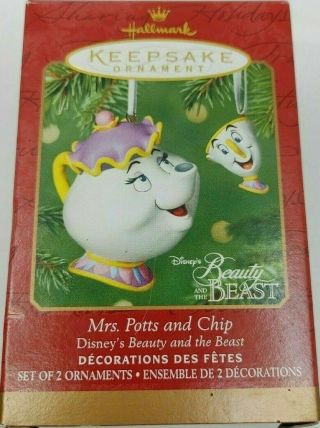 Mrs Potts And Chip 2001 Hallmark Keepsake Ornament Disney 