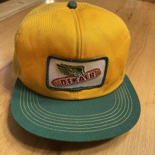 Vtg Dekalb Seed Corn Snapback Trucker Hat Patch Made In Usa K - Products Mesh Back