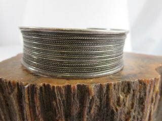 Large Vintage Sterling Wire Rope Wrapped Cuff Bracelet 7 " 38 Gr Rp24