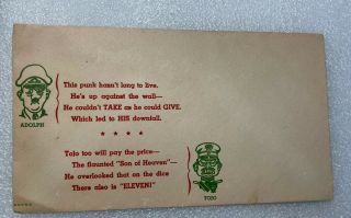 Ww 2 Envelope Features Two Of The Leaders Hitler / Tojo