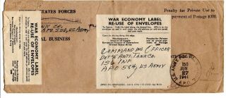 Wwii 1944 War Economy Reuse Envelope Apo 150 June 1944 England Censored