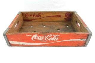 Vintage Enjoy Coca Cola Wooden Crate Red 12 16 Ounce 1970s Wood Case