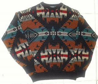 Vintage Pendleton Western Wear Virgin Wool Crew Neck Sweater - Large