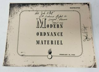 Modern Ordnance Materiel Book 1943 Reprint Reference Illustrated