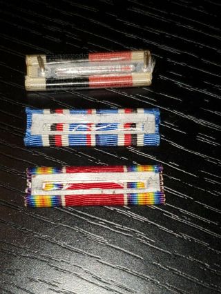 WWII KW Army USN Navy Marine Wolf Brown x1 Atlantic Pacific Campaign Ribbon Bar 2