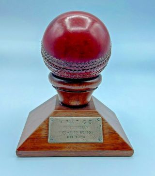 Vintage South Africa Cricket Trophy Ball - V.  B.  & T.  C.  C.  1959 - 60 Hat Trick