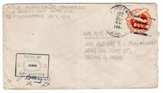1944 Wwii 102nd Infantry Division Apo 102 Netherlands Censored Cover