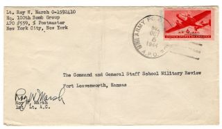 Wwii 100th Bomb Group 8th Aaf Apo 592 Cover 1944 Censored England