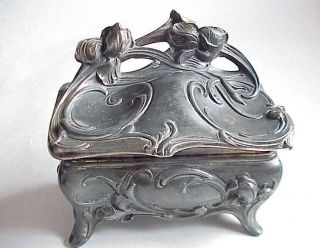 Antique W.  B.  Mfg Co Weidlich Bros Silverplate Jewelry/ Trinket Box / Casket