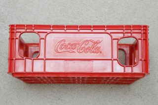 Vintage Coca Cola Red Plastic Carrier Case Crate Coke 15.  25 X 11.  5 X 5.  5 Inches