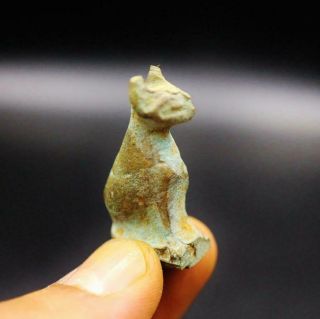 Rare Antique Ancient Egyptian Cat Bes Bronze Statue Figure.  Very Unique.  Small