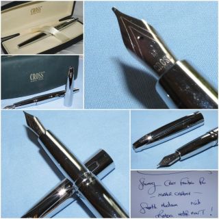 Fabulous Cross Fountain Pen - Mirror Chrome - Smooth Medium Nib - Boxed