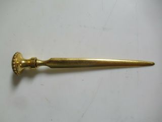 P.  E.  Guerin 5 1/4 " Brass Letter Opener With Screw - On Decorative Top Piece