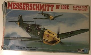 Vintage Messerschmitt Bf - 109e Siz 1:24 Scale Mpc Model Airplane Kit 2 - 3501