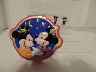 Vtg Mickey Mouse And Minnie Mouse Polly Pocket Bluebird 1995 Disney Compact