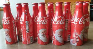 Coca Cola Alu Bottle From Benelux.  Christmas.  10 Empty Bottles