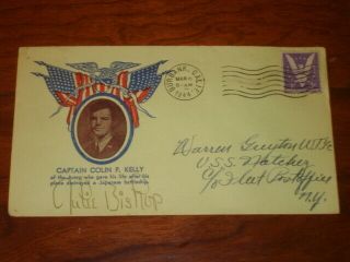 Wwii Patriotic Envelope Autographed By Actress Julie Bishop,  Sands Of Iwo Jima