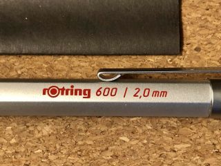 Rotring 600 Mechanical Clutch Pencil 2.  0 Mm Silver Lead Holder