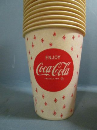 20 Vintage Coca Cola Coke Soda Pop Retro Décor Wax Paper Cups 9 Oz.