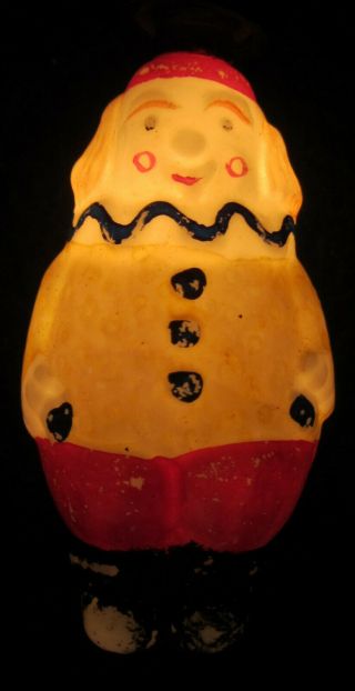 Vintage C6 Painted Milk Glass Figural Christmas Light Bulb Clown