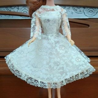 Vintage Clone Silver & Lace Dress Purse Fits Barbie,  Bild Lilli,  Miss Suzette Nm