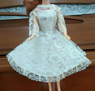 Vintage Clone Silver & Lace Dress Purse fits Barbie,  Bild Lilli,  Miss Suzette NM 2