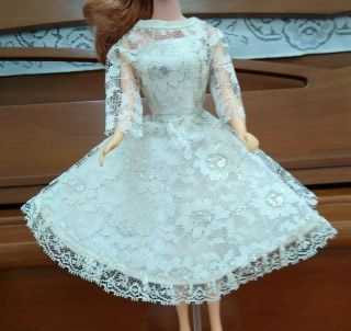 Vintage Clone Silver & Lace Dress Purse fits Barbie,  Bild Lilli,  Miss Suzette NM 3