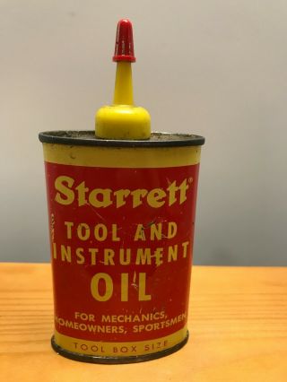 Vintage L.  S.  Starrett Tool And Instrument Oil Of Athol Ma Usa Handy Oiler Tin