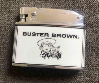 Vintage Buster Brown Shoes Advertising Flat Lighter