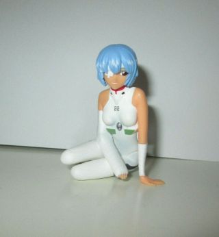 Rei Ayanami Vintage Sitting Figure,  Bandaged Plug Suit Vinyl Mini Statue Gainax