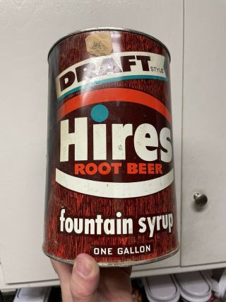 VINTAGE 1960s HIRES ROOTBEER ONE GALLON FOUNTAIN SYRUP SODA CAN 3