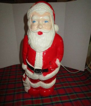 Vintage 13 INCH Blow Mold Santa Figurine by UNION 7538 Lights Up 2