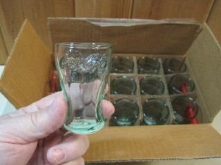 (15) Indiana Glass 2.  5 Ounce Coca Cola Coke Glasses - Old Stock Full Case