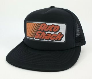 Vintage Auto Shack Black Mesh Snapback Trucker Hat Cap Adjustable