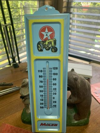 Vintage Minneapolis Moline Metal Thermometer Oil,  Gas,  Farm,  Hunting Deere,  Ford