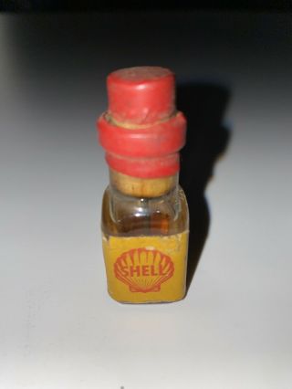 Very Rare Vintage Tiny Shell Oil Bottle For Tri - Ang Trains.  Half Full Still